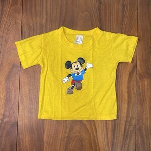 Vintage 80s 90s Walt Disney Productions Mickey Mouse Pilgrim Shirt Kids Size 4